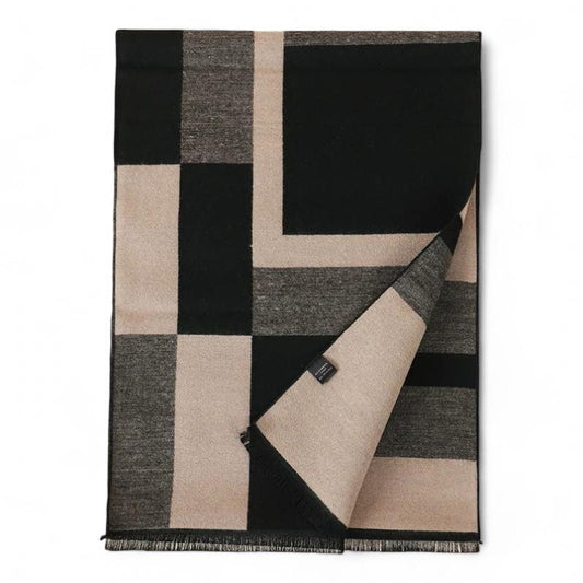 Belle Echarpe Pour Homme Noir et Beige 180x30cm