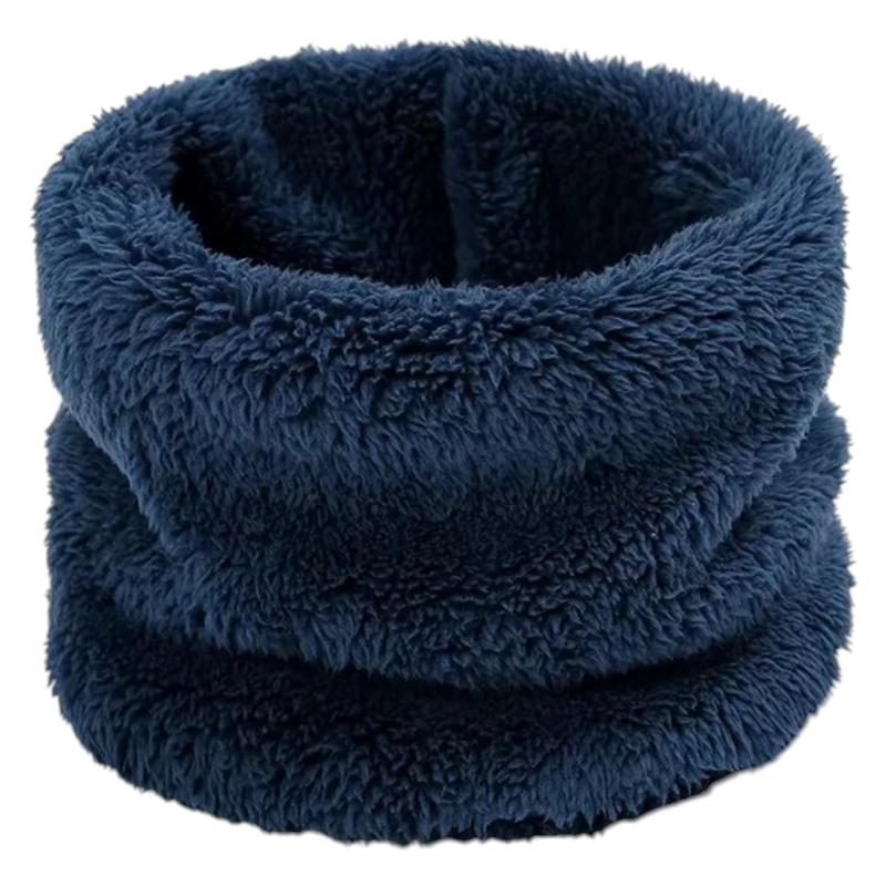 Cache Cou Fausse Fourrure - Bleu Marine - 25x15 cm