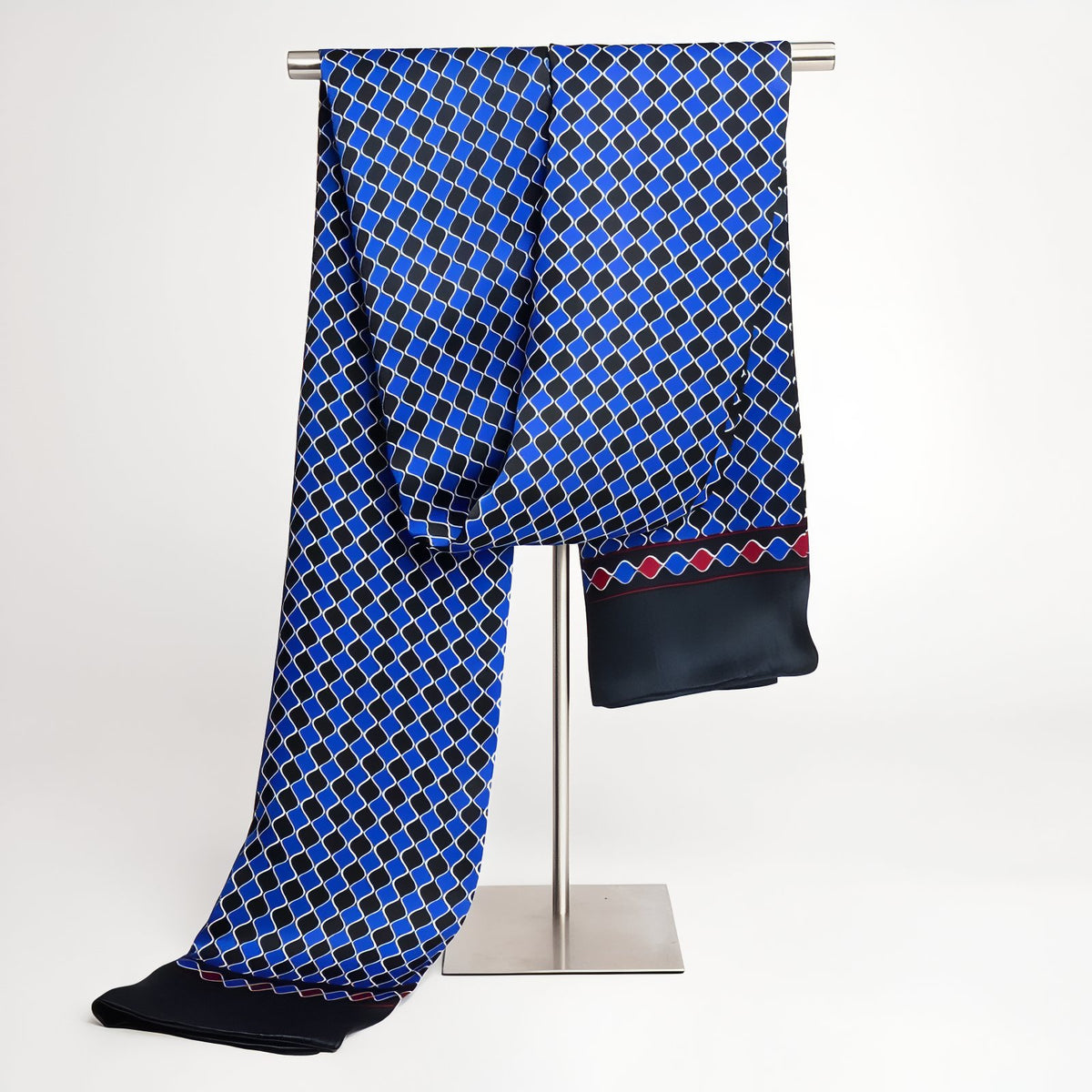 Echarpe de Soie Homme - Bleu et Noir