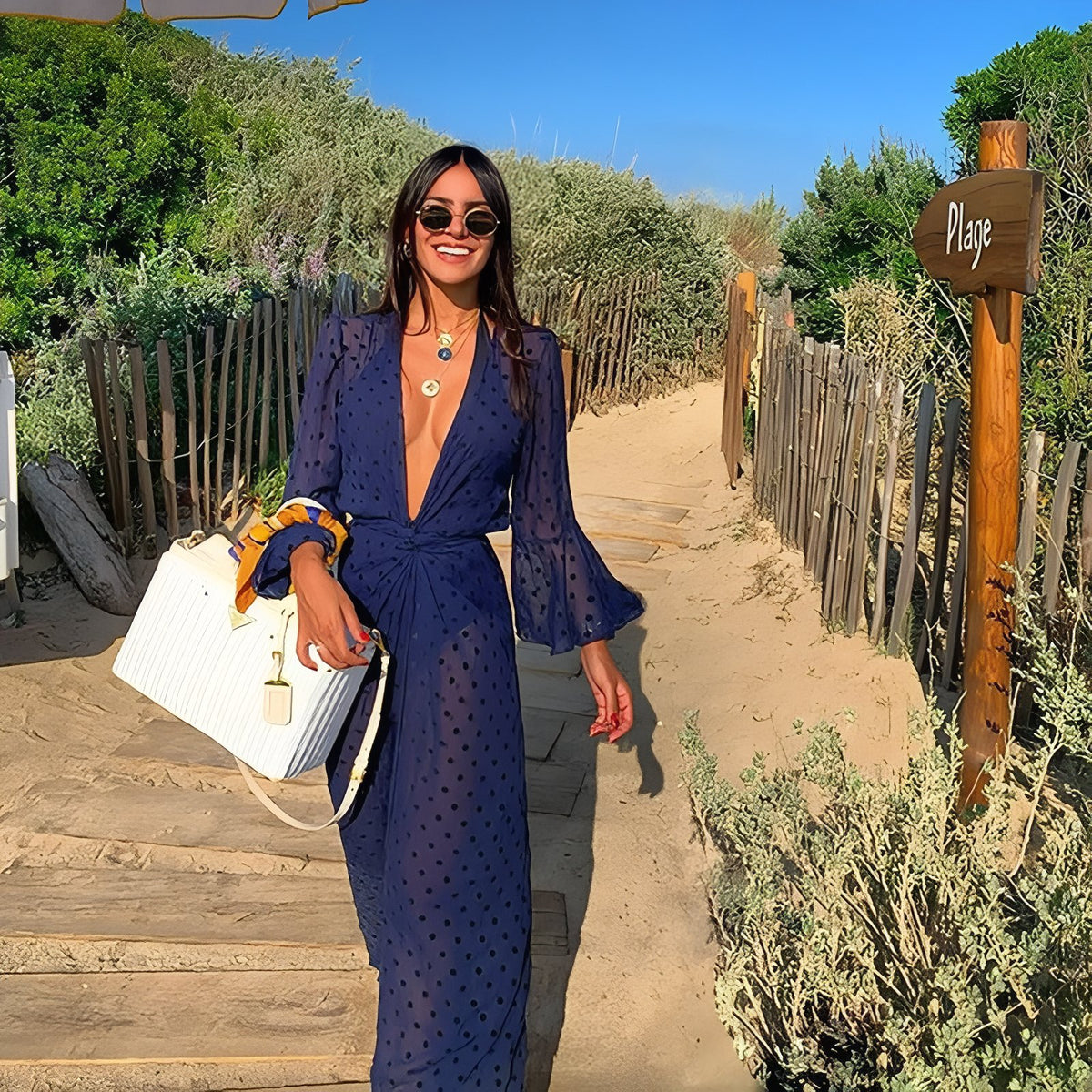 Robe Paréo Décolletée - Bleu