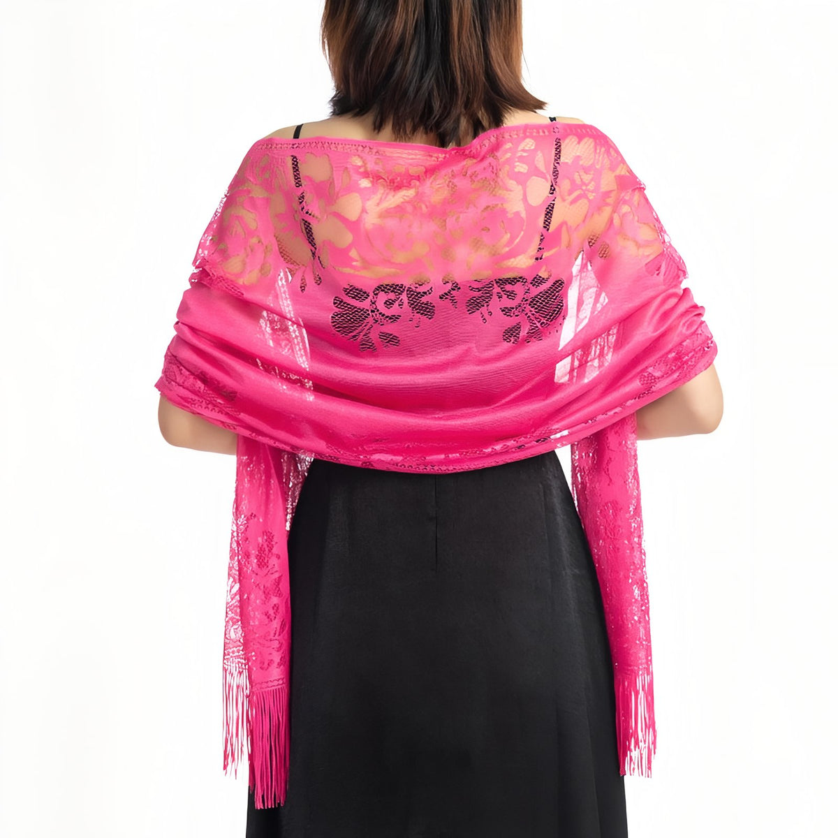 Etole Cérémonie Femme Dentelle - Rose Intense - 185*65cm