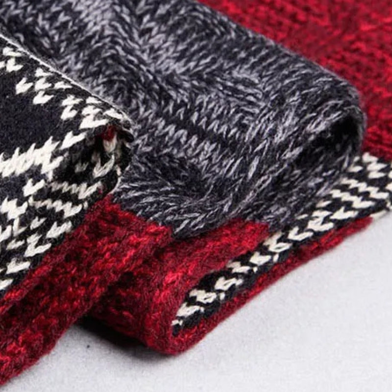 Echarpe Homme Motif Jacquard trois écharpes empilées - Bordeaux et Charbon - Bleu et Bordeaux - Marron et Jaune - Bleu et Gris - Bleu Marine et Rose Poudré