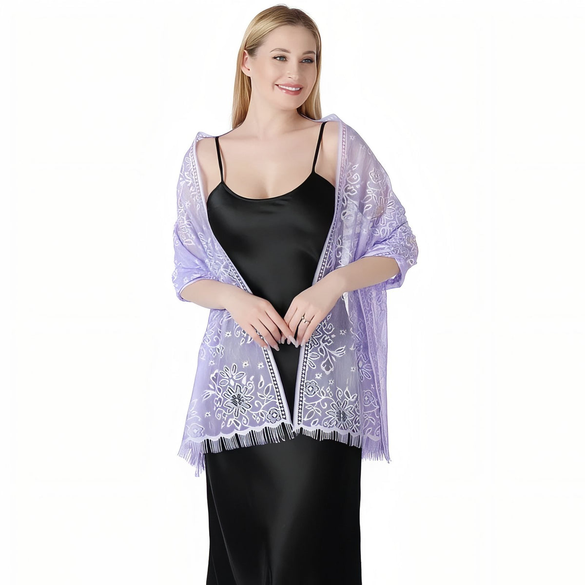 Etole de Soirée Femme portée à la main - Doré - Lavande - Rose - Ivoire - Rose Poudré - Beige Doré - Vert Sauge - Blanc - Noir - Taupe - Beige et Doré - Bleu Marine - Violet Foncé