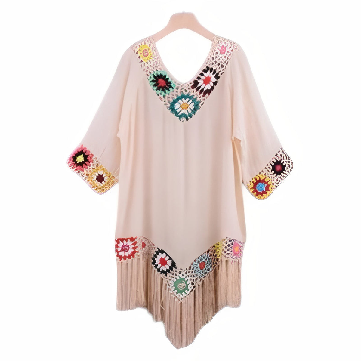 Robe Paréo à Franges - Beige - Unique
