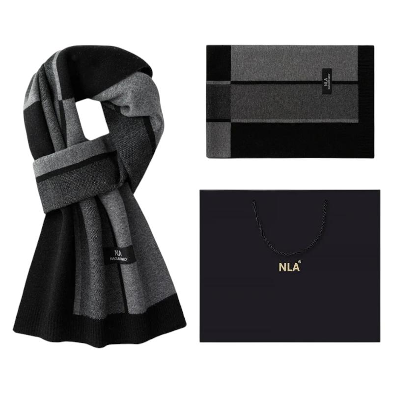 Echarpe pour Costume Homme - Noir et Nuances de Gris - 180*30cm