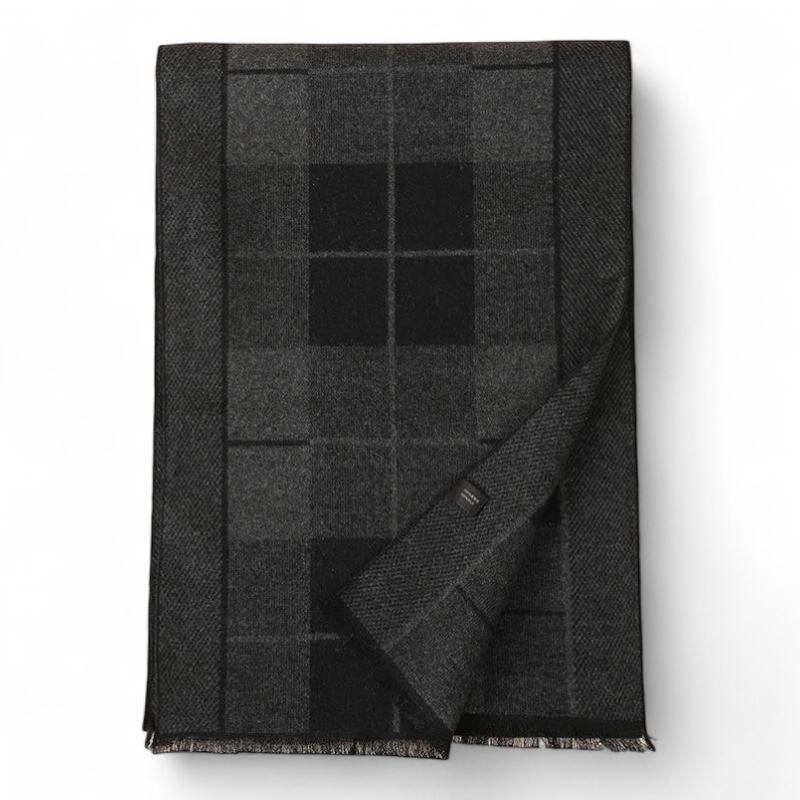 Belle Echarpe Pour Homme Noir et Vert Foncé 180x30cm