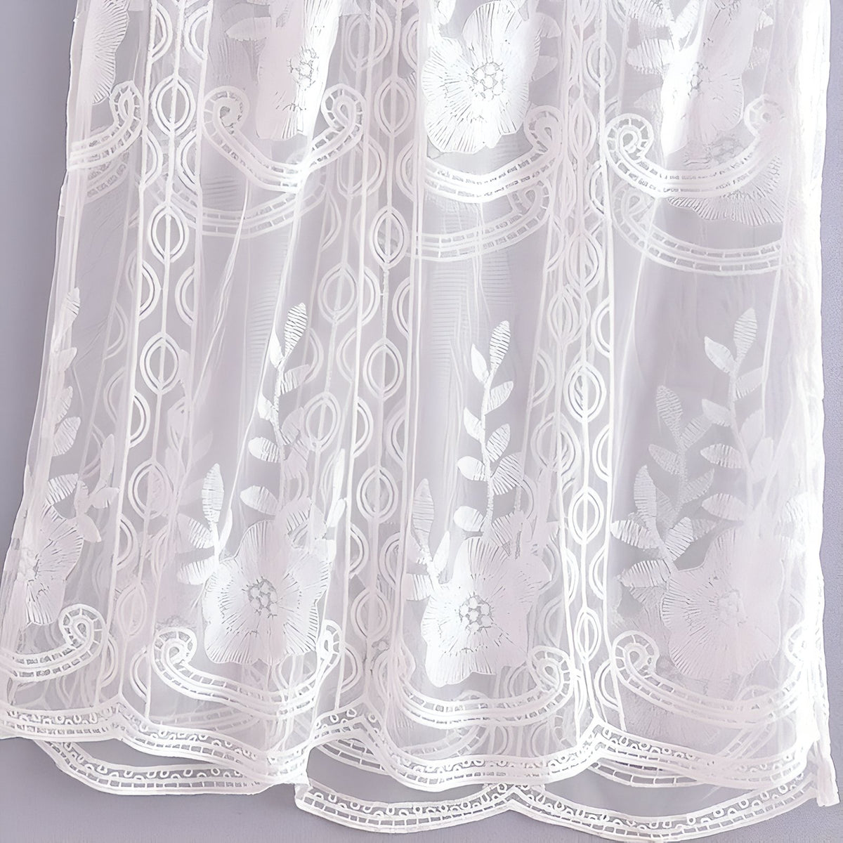 Sublime Robe Paréo Blanche détail floral brodé - Blanc - Noir - Rouge