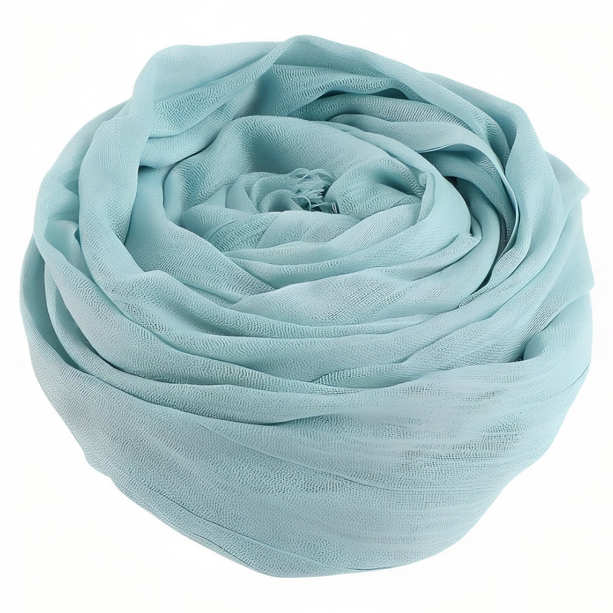Chèche Coton De Lin Uni - Bleu Pâle - 195*95cm
