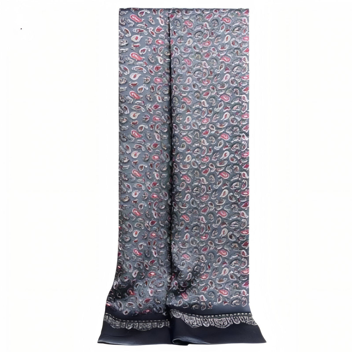 Echarpe de Soie Homme produit entier sur fond blanc - Rouge - Bleu Marine et Rouge - Bleu et Noir - Bleu Nuit et Rouge - Gris et Noir - Gris Ardoise et Rouge Bordeaux - Jaune Moutarde et Noir - Bordeaux et Crème - Noir et Blanc - Noir et Rouge - Gris et Rouge - Rouge et Noir - Bleu et Or - Bordeaux et Jaune