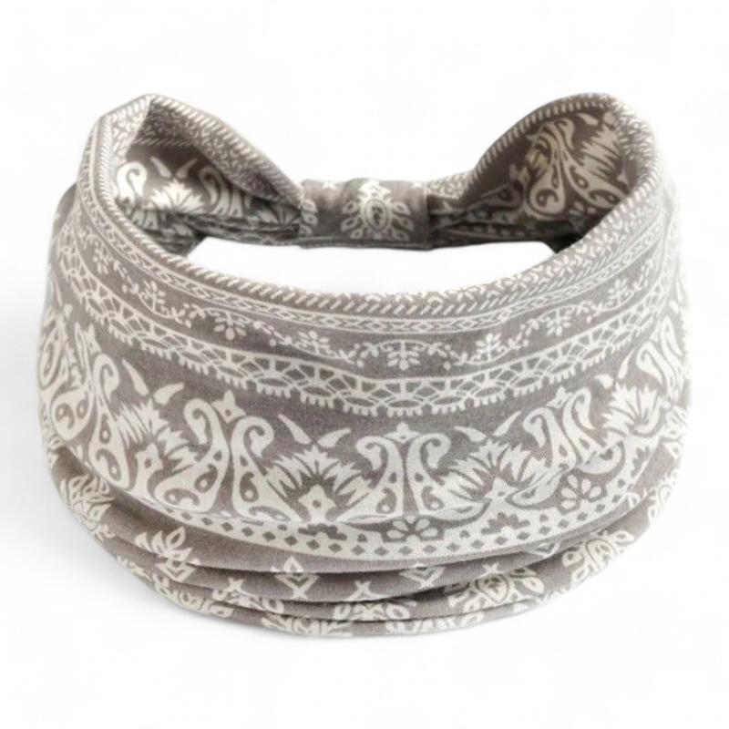 Bandana Bandeau Croisé Gris Sable 
