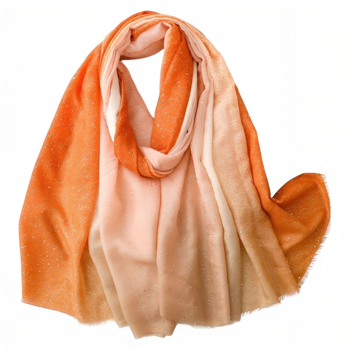 Foulard Paillettes Femme - Orange et Pêche