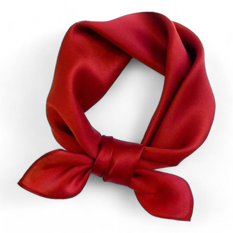 Carré De Soie Pour Homme Rouge Profond 53*53cm