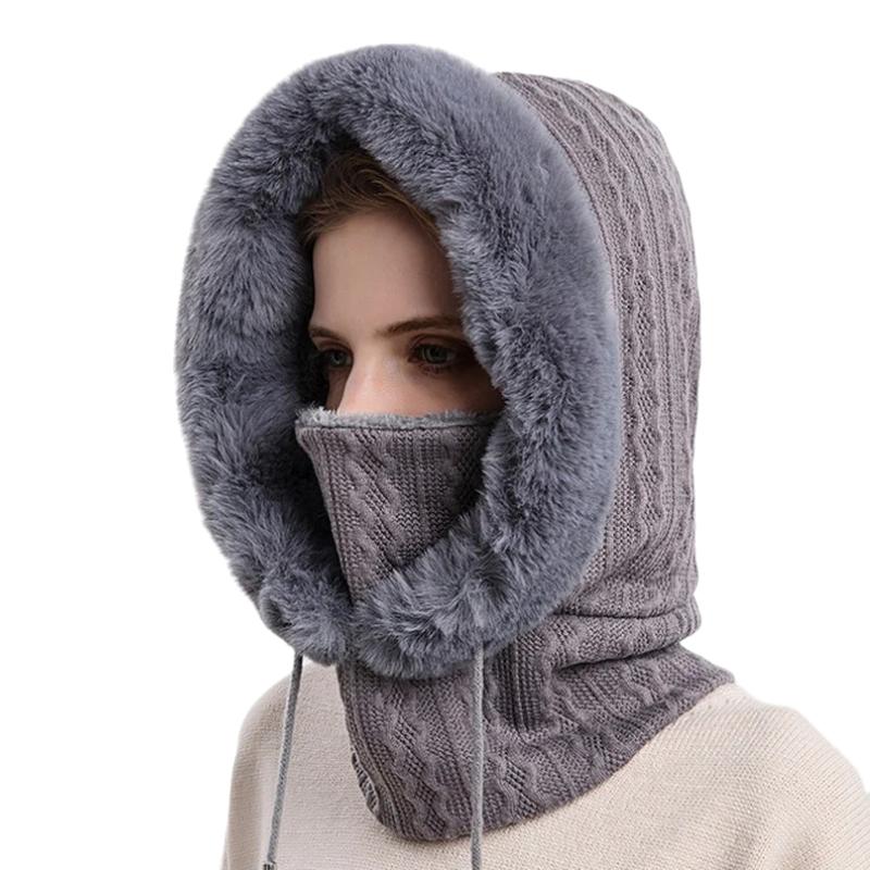 Echarpe Capuche Femme Gris Foncé 