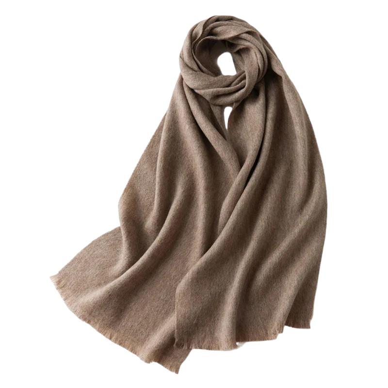 Echarpe Laine Fine Femme Taupe 32*190cm