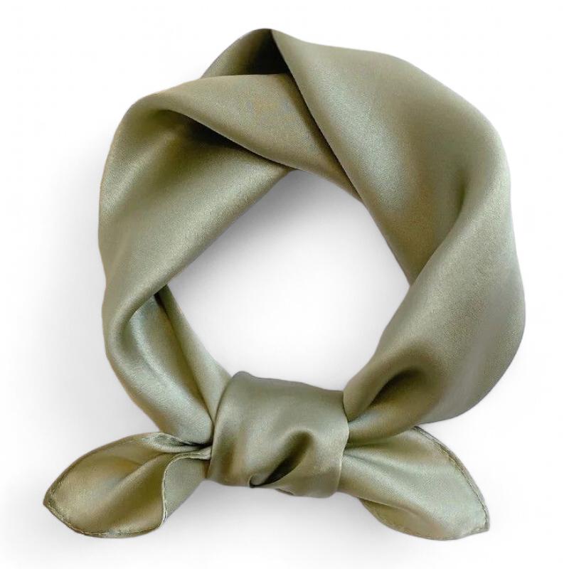 Carré De Soie Pour Homme Vert Sauge 53*53cm