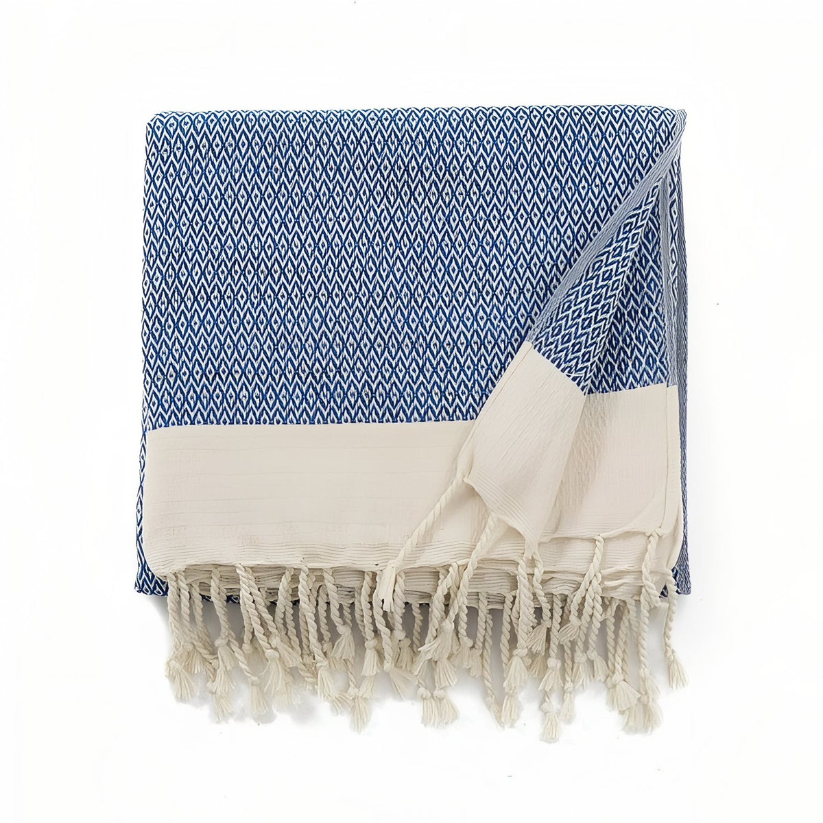 Serviette Fouta de Plage à Motif - Bleu Marine - 180*125cm