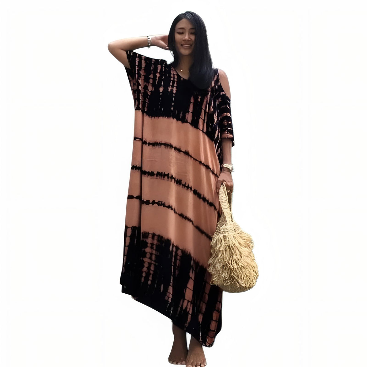 Robe Paréo Imprimé Ethnique - Terracotta - Unique