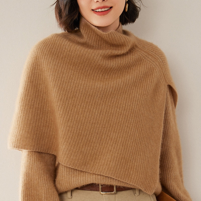 Poncho Cachemire Court - Caramel - 37/42x47cm