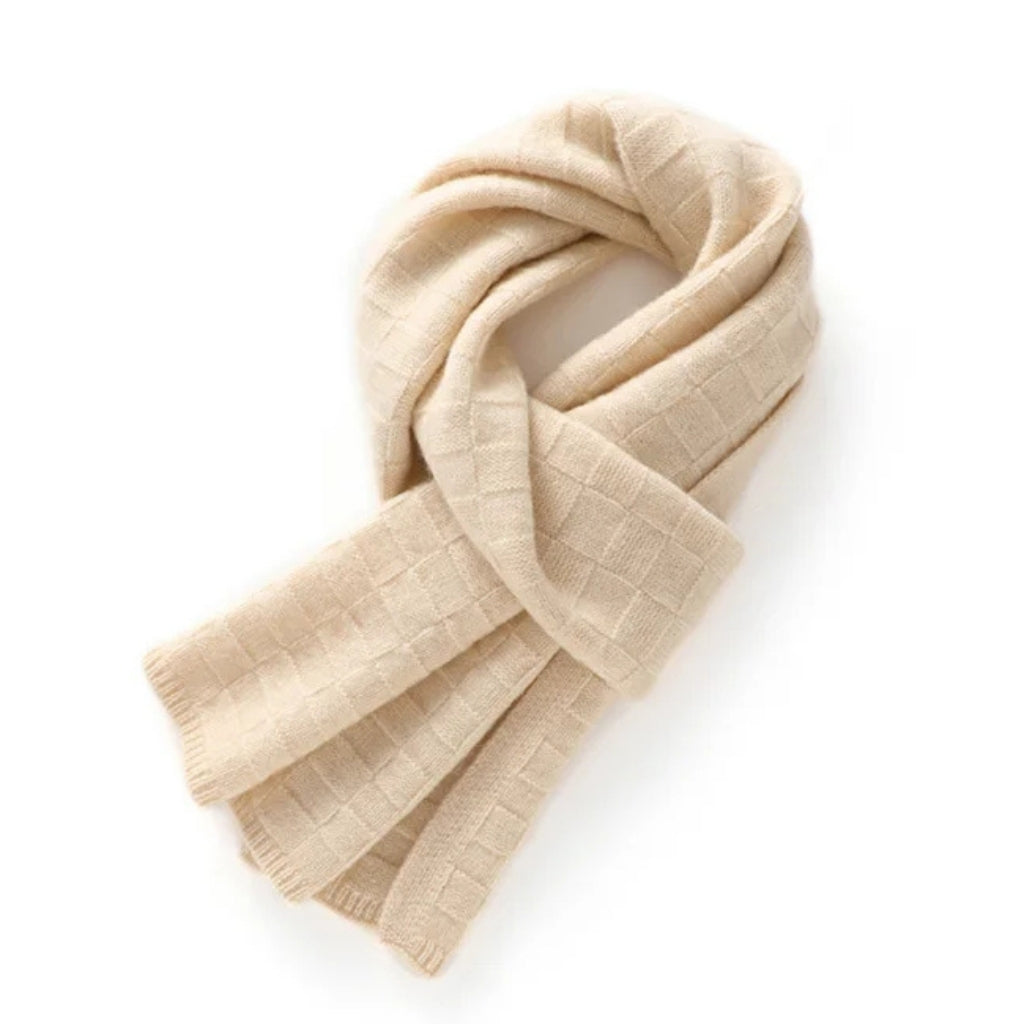 Écharpe Cachemire Luxe Femme - Crème Clair - 160*25cm