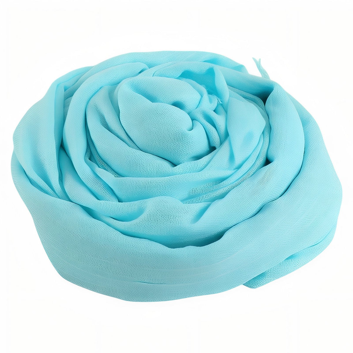 Chèche Coton De Lin Uni - Bleu Clair - 195*95cm