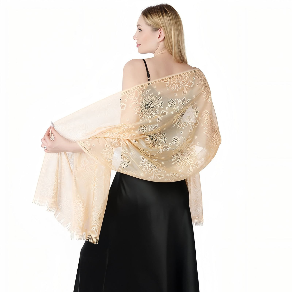 Etole de Soirée Femme - Beige et Doré - 70*180cm