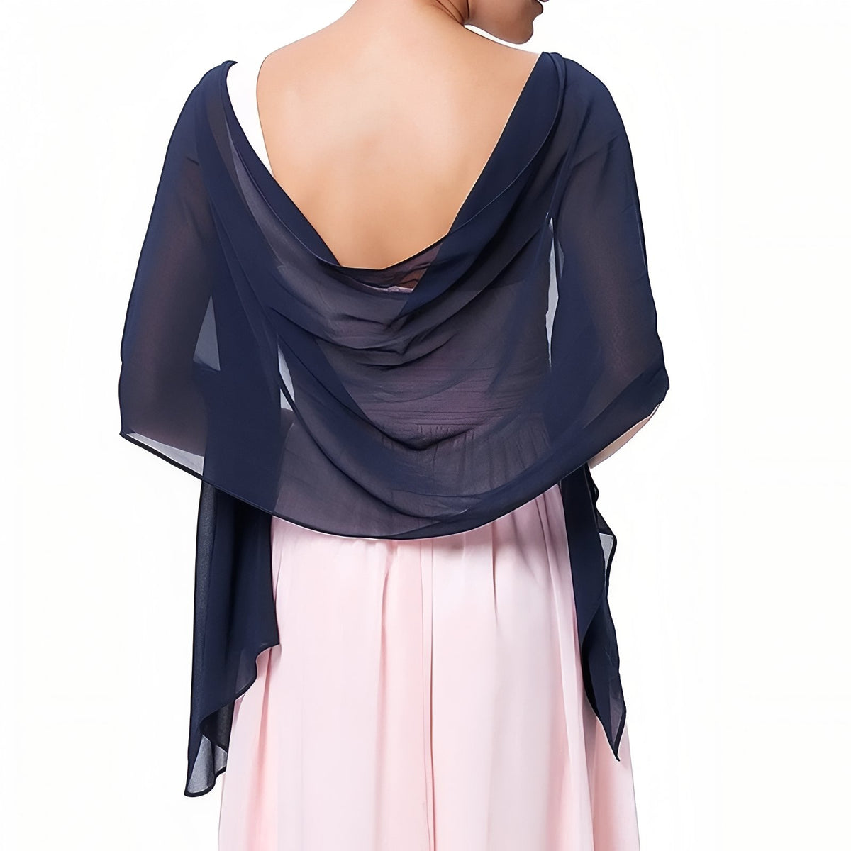 Châle de Soirée Femme portée sur les épaules - Gris Pâle - Taupe - Vert D'eau - Blanc Cassé - Bleu Royal - Fuchsia - Orange - Vert Émeraude - Bordeaux - Bleu Marine - Noir - Violet - Pêche - Rouge - Corail - Bleu Céleste - Rose Clair - Jaune
