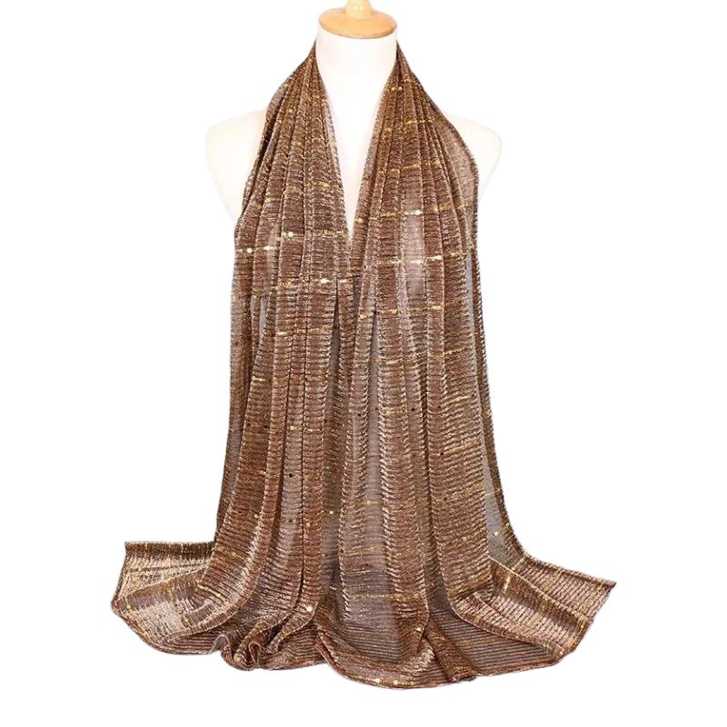Etole Pailletée Marron Métallisé et Doré 180*65cm