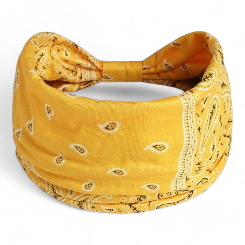 Bandana Bandeau Croisé Jaune Pâle 