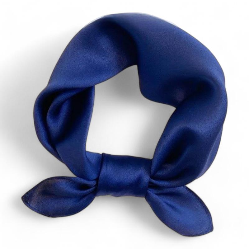 Carré De Soie Pour Homme Bleu Marine 53*53cm