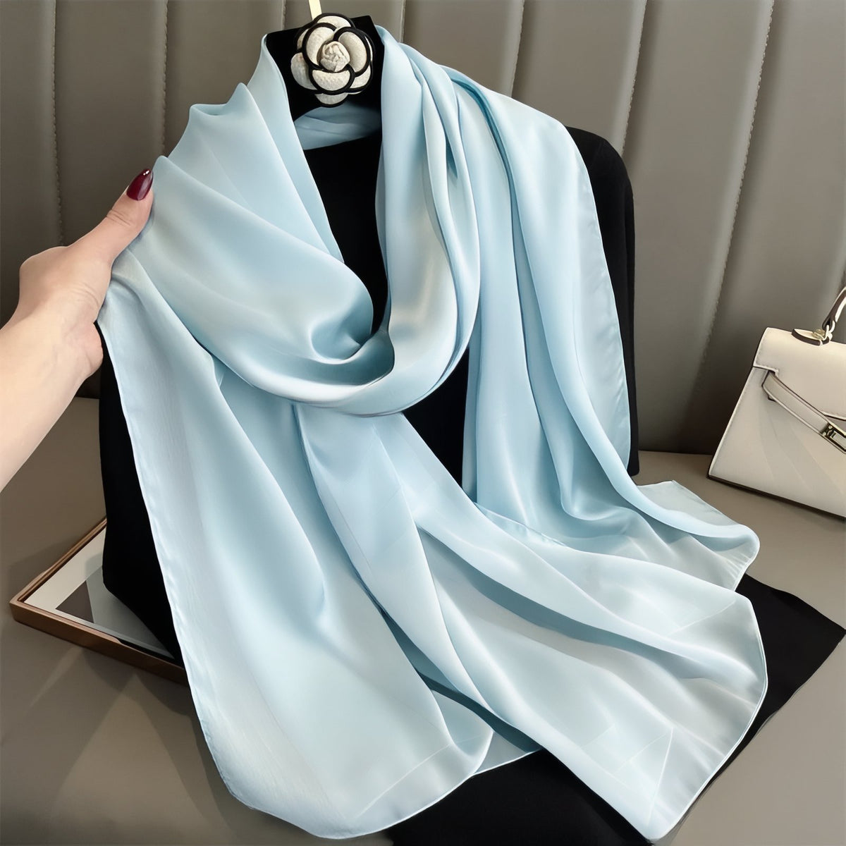 Etole Mousseline Mariage - Bleu Céleste - 90*180cm