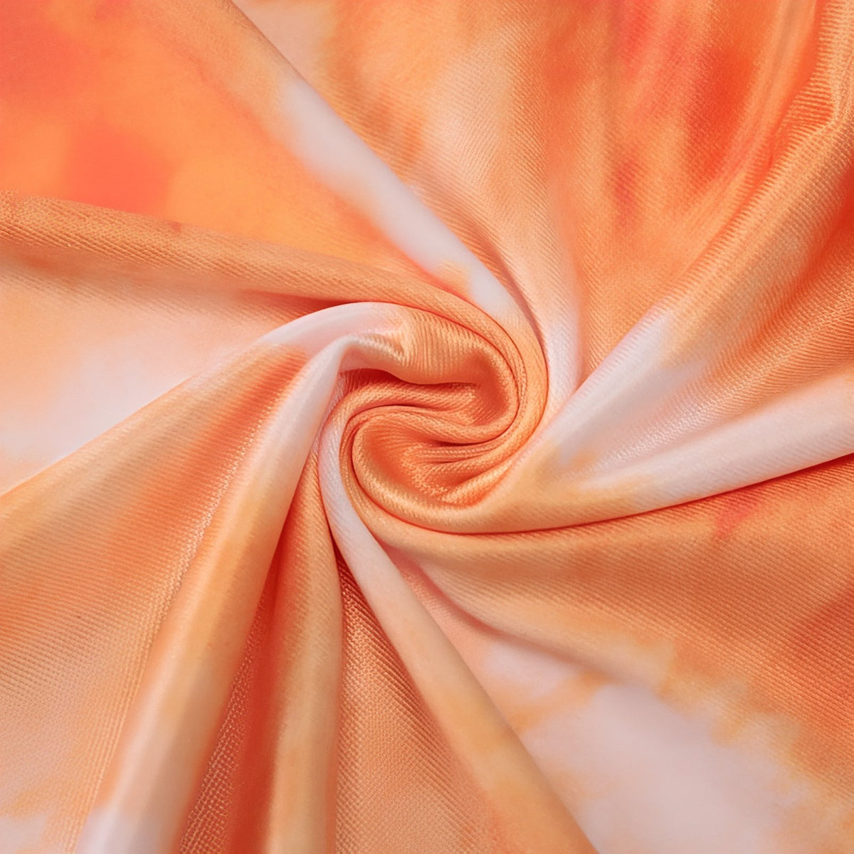 Robe Longue Eté Moulante gros plan tissu - Orange