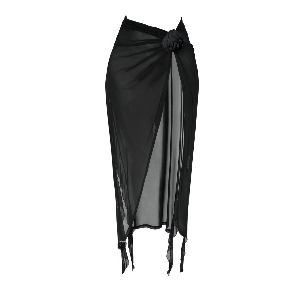 Sarong Long à Noeud et Couleur Unie - Noir