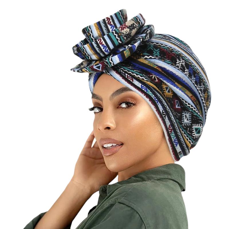 Foulard Turban Bleu et Jaune 