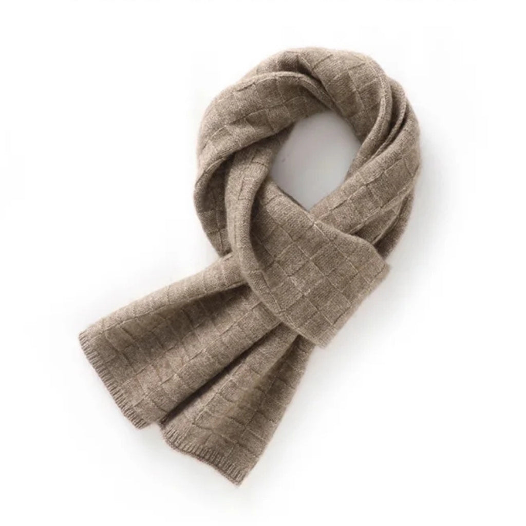 Écharpe Cachemire Luxe Femme - Camel Foncé - 160*25cm