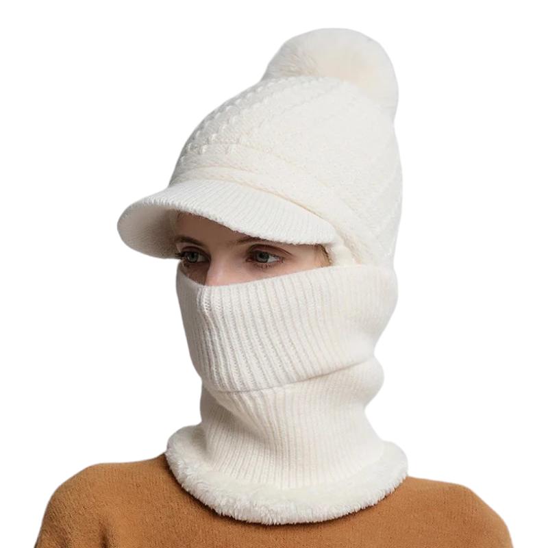 Bonnet Casquette Echarpe Blanc 56-60cm