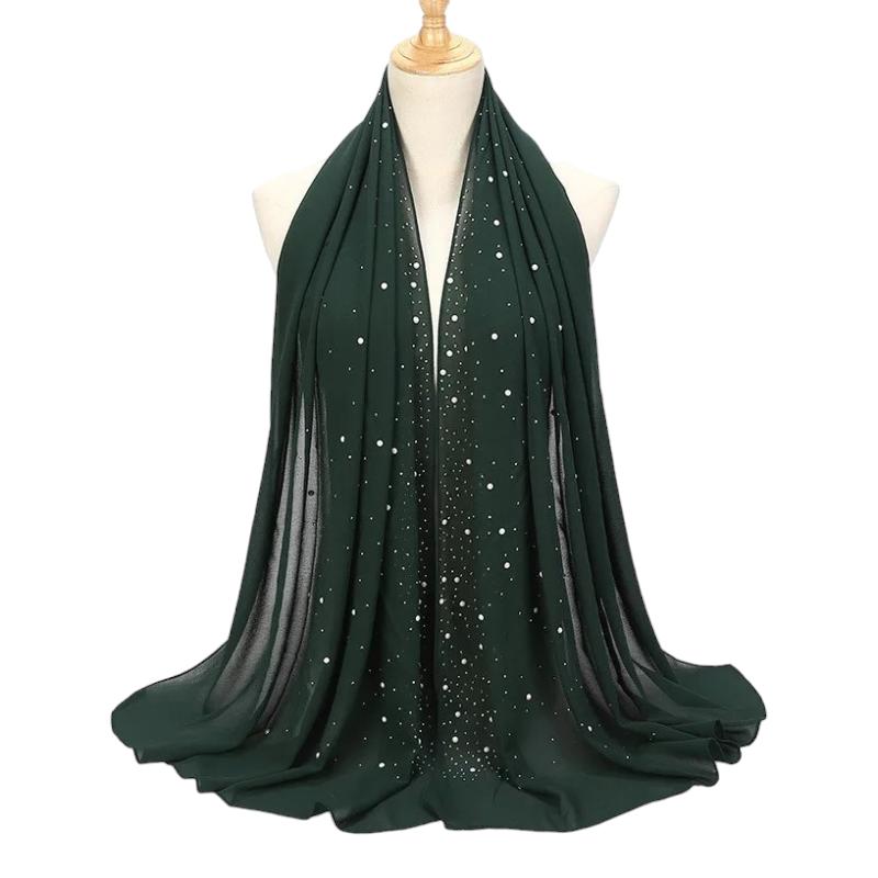 Etole de Soirée en Mousseline Vert Émeraude 75*175cm