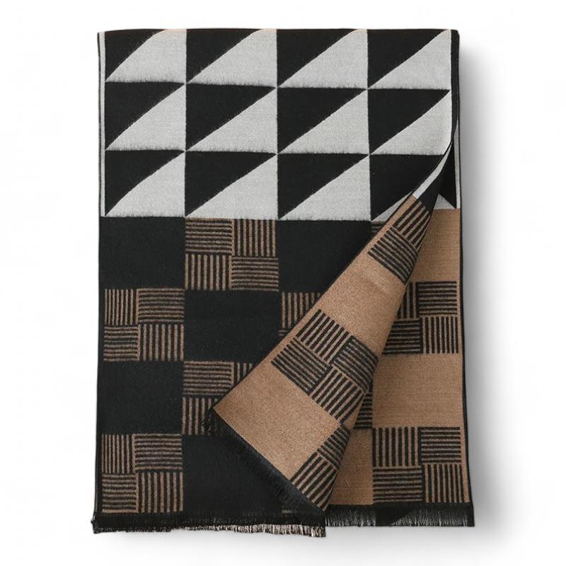 Belle Echarpe Pour Homme Noir et Brun 180x30cm