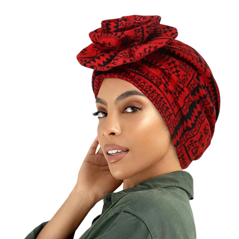 Foulard Turban Rouge et Noir 