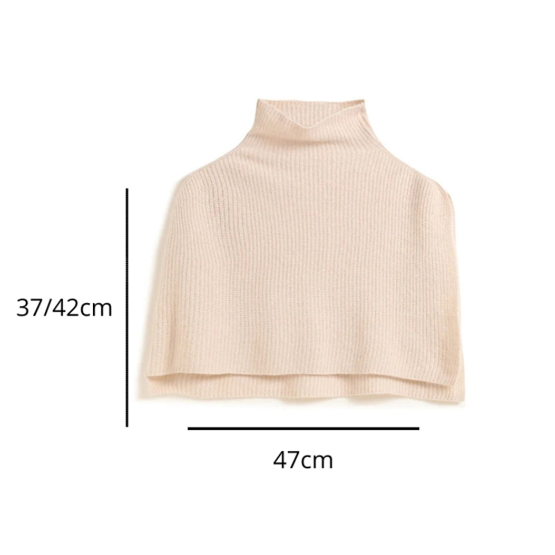 Poncho Cachemire Court guide des dimensions - Beige - Caramel - Noir Ébène - Gris Clair