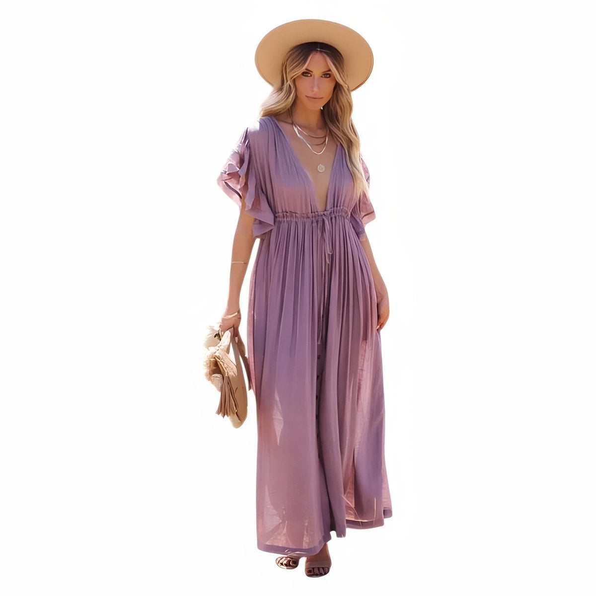 Robe de Plage Style Oversize - Lavande - Unique