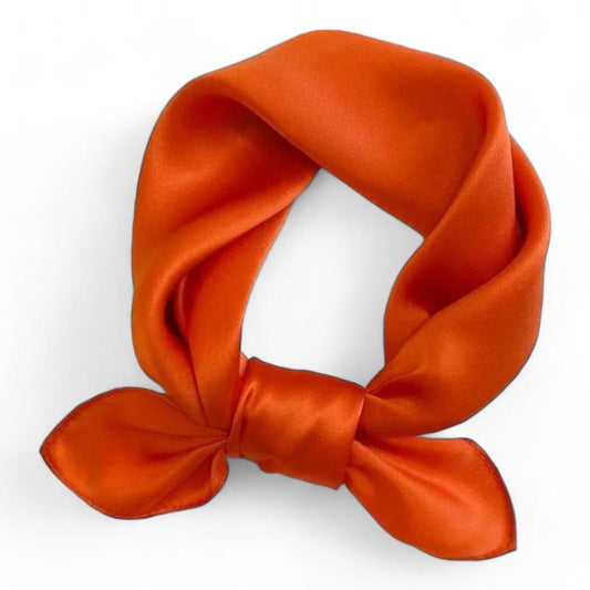 Carré De Soie Pour Homme Orange Satiné 53*53cm