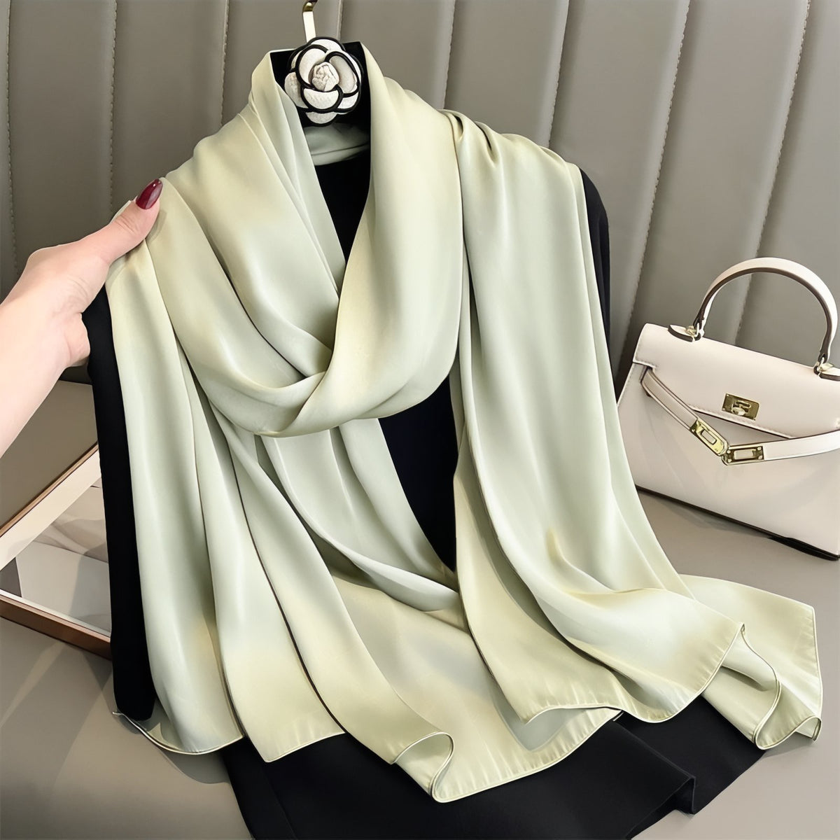 Etole Mousseline Mariage - Vert Pâle - 90*180cm