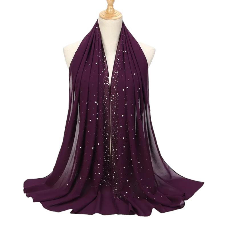 Etole de Soirée en Mousseline Violet Profond 75*175cm