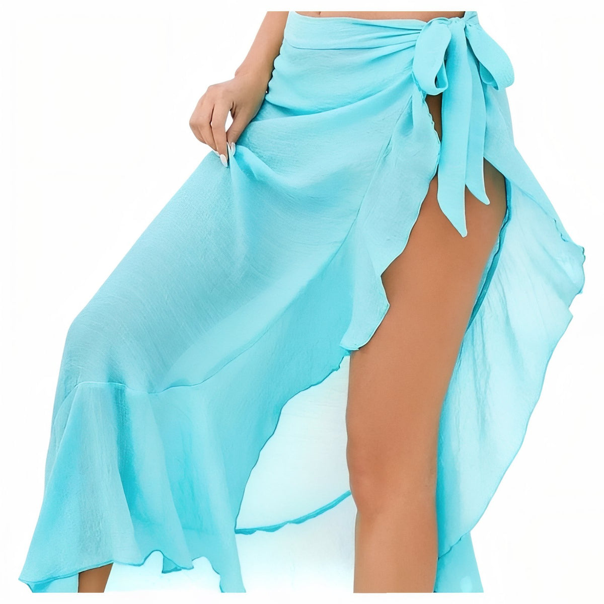 Jupe Paréo Fendue et Transparente - Bleu Ciel - Unique