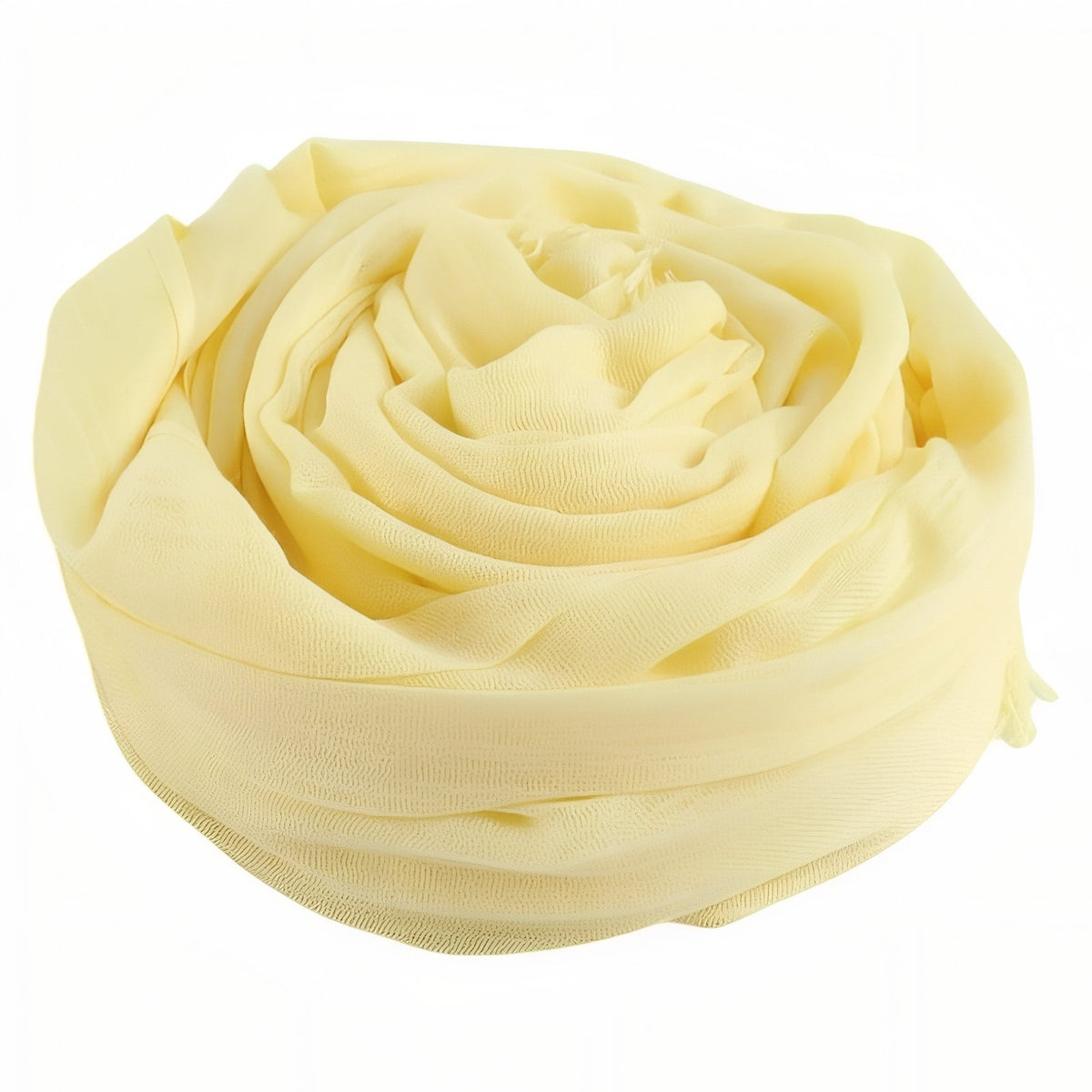 Chèche Coton De Lin Uni - Jaune Pâle - 195*95cm