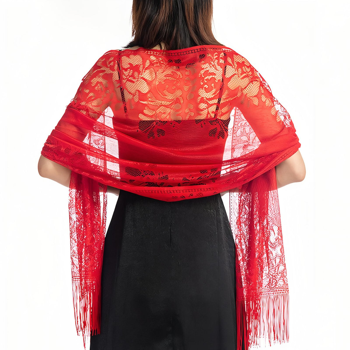 Etole Cérémonie Femme Dentelle - Rouge - 185*65cm