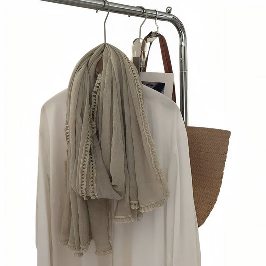 Foulard Effet Froissé - Beige - 90*190cm