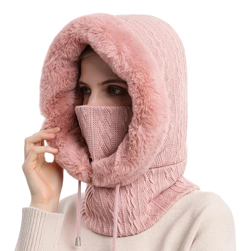 Echarpe Capuche Femme Rose Bonbon 