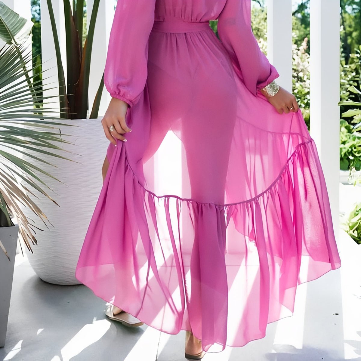 Kimono Chic de Plage uni portée à la main - Fuchsia - Noir - Bleu - Vert - Blanc