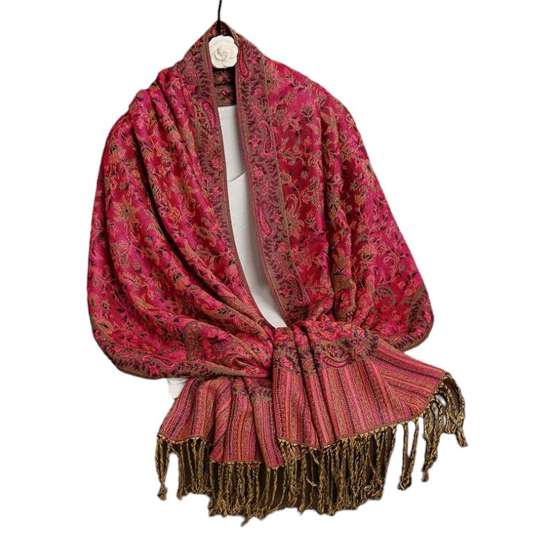 Foulard Indien Femme Fuchsia et Rose 